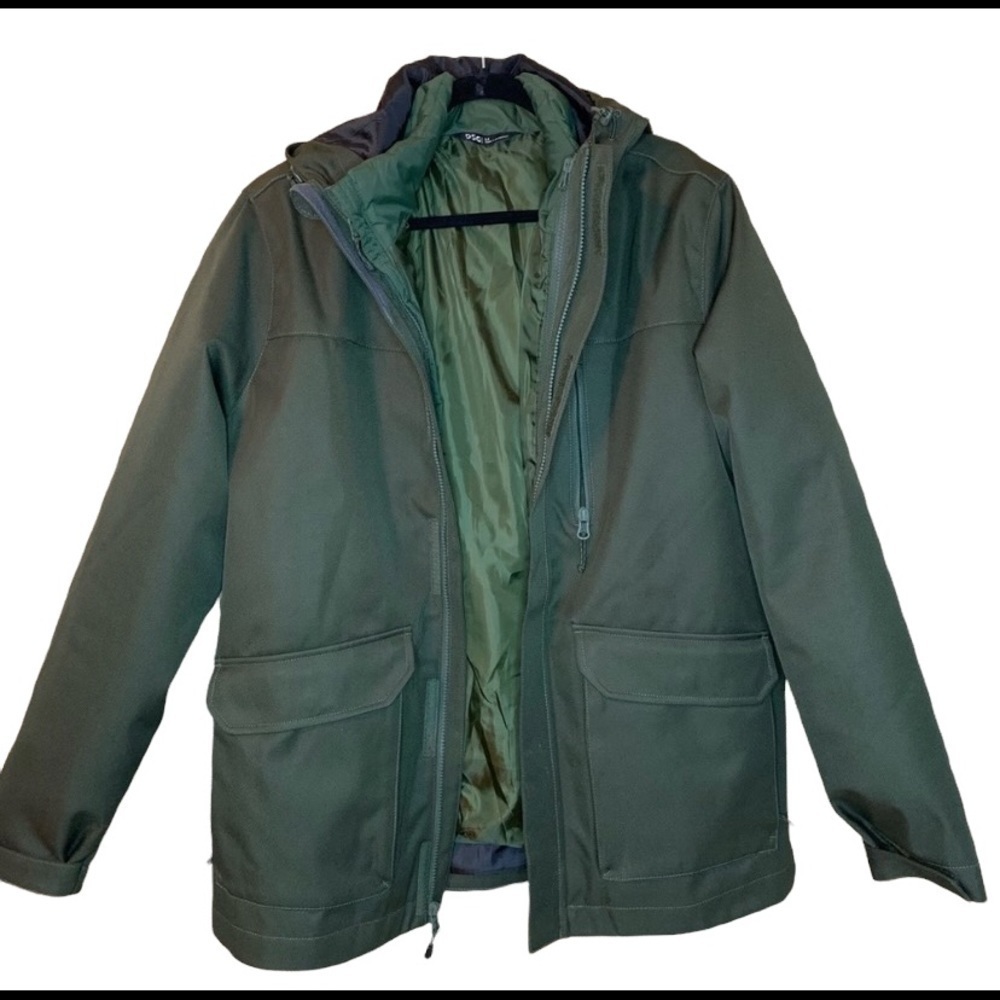 🆕 DSG Men’s Winter Coat with Jacket Liner And Hood Size Medium Evergreen Color